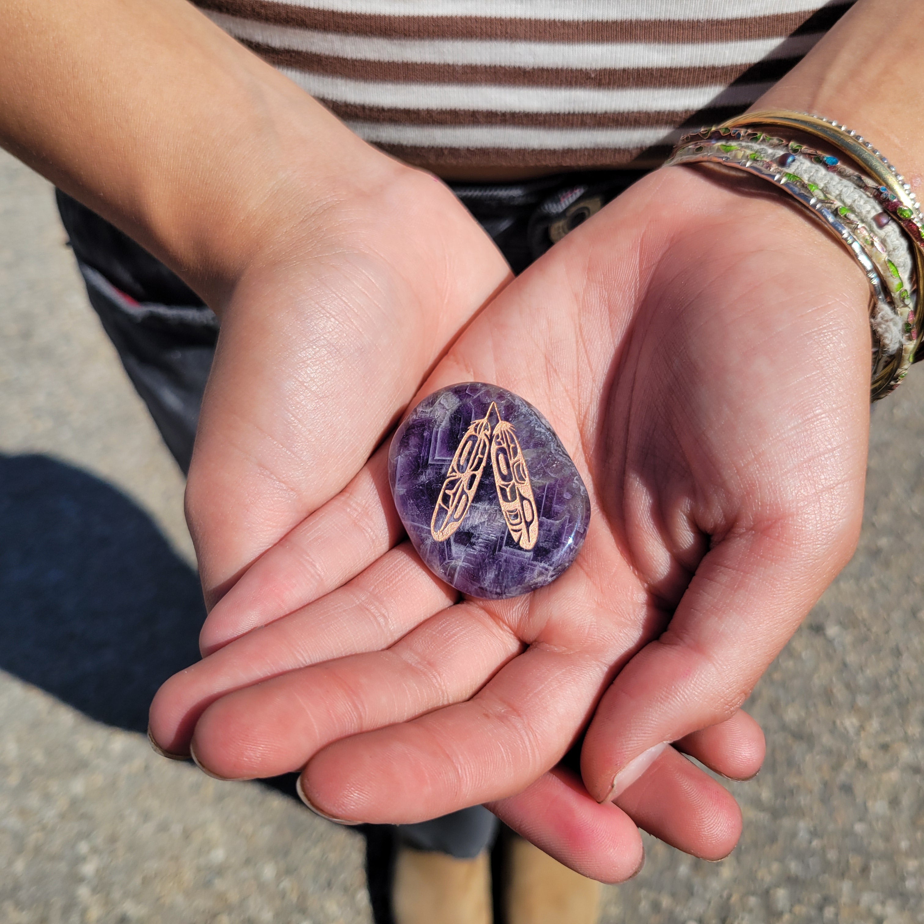 Amethyst Eagle Feathers Spirit Stone