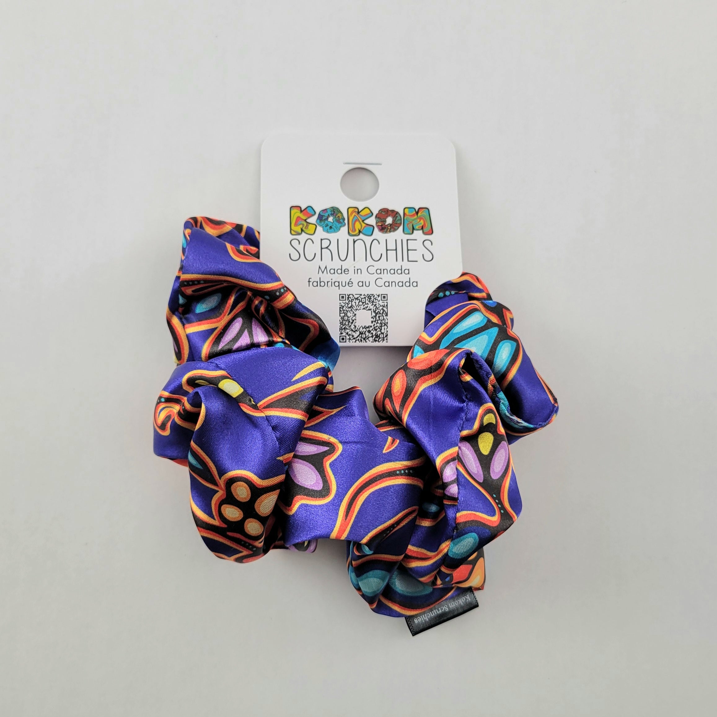 Purple Satin Scrunchies