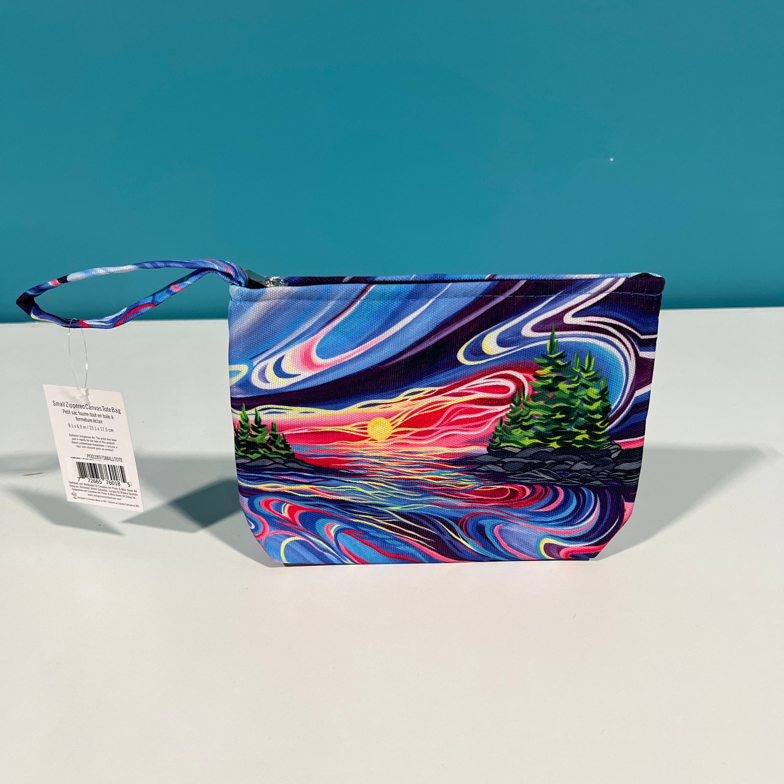 Indigenous Collection - Small Zipper Canvas Tote Bag