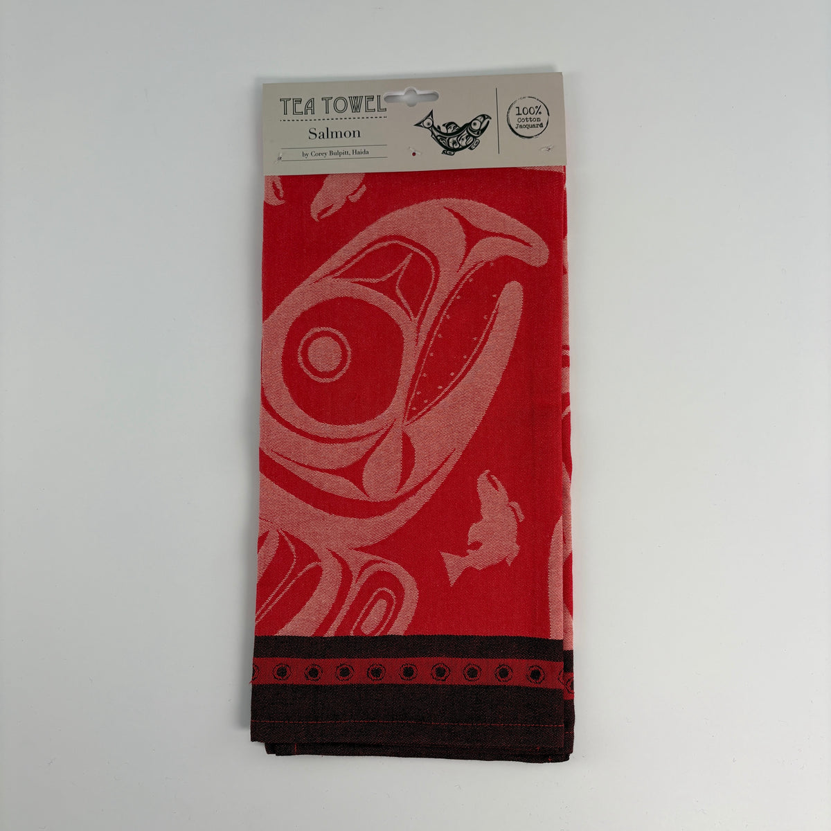 Salmon (Red/Pink) Cotton Tea Towel
