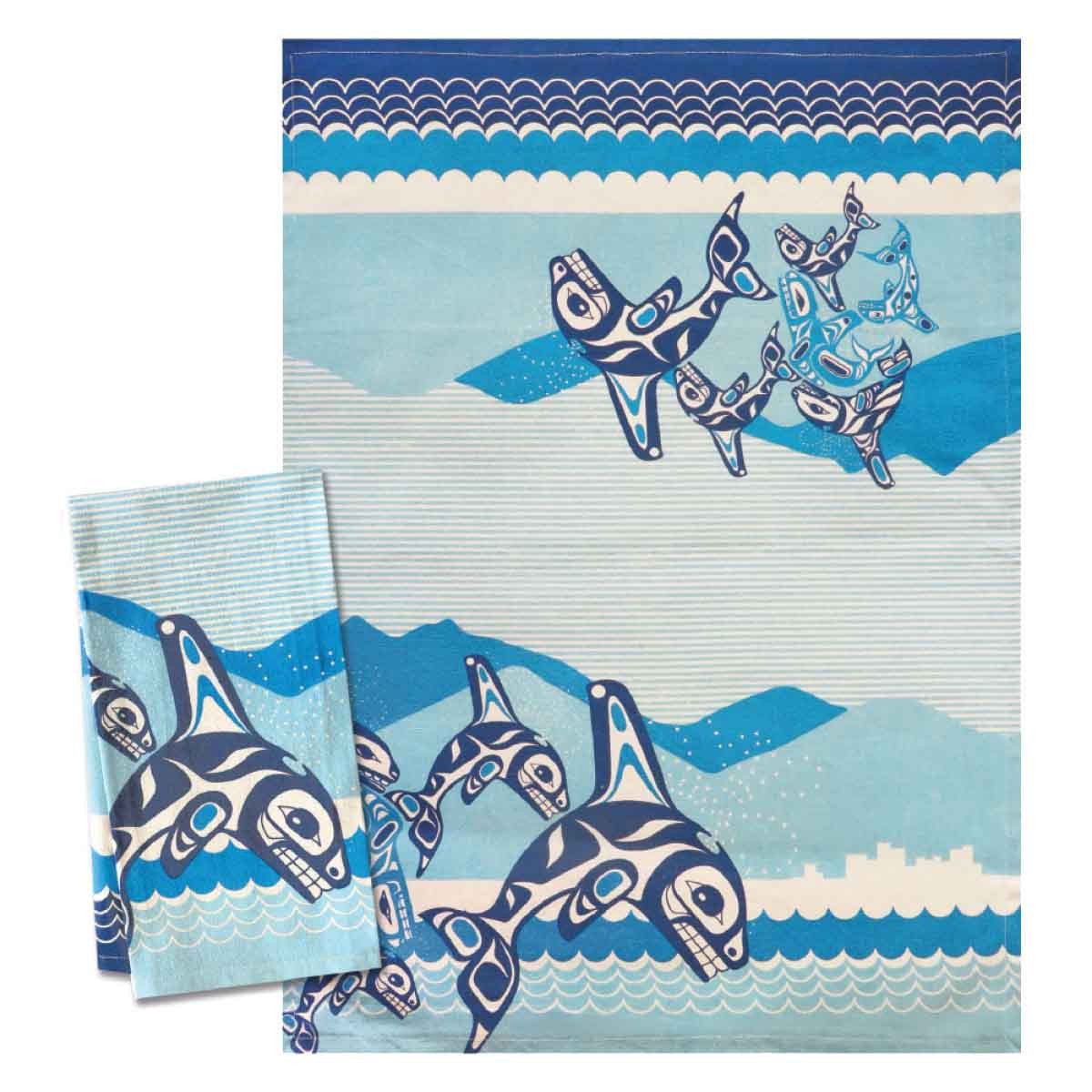 Art Printed Cotton Tea Towel - Indigenous Box
