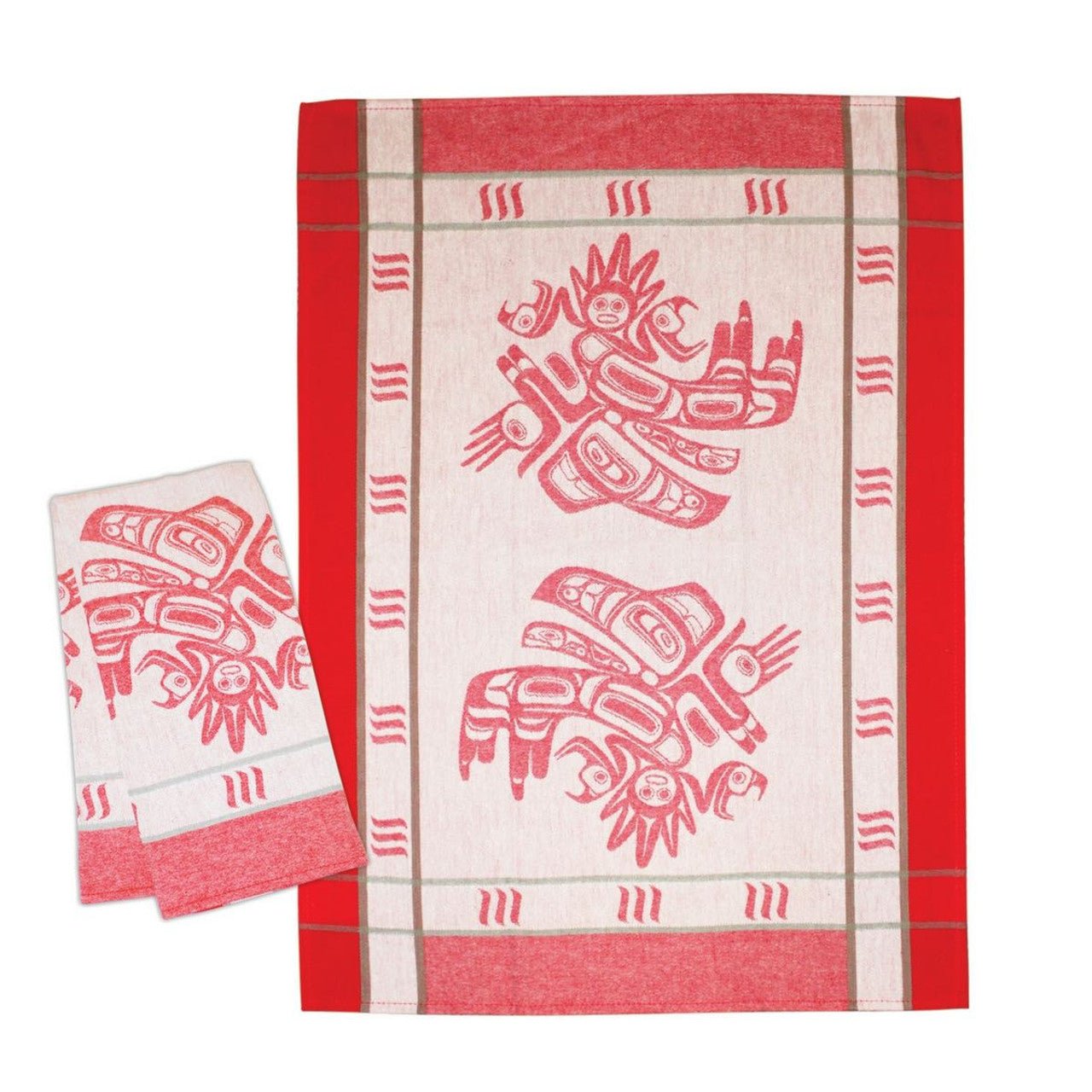 Art Printed Cotton Tea Towel - Indigenous Box