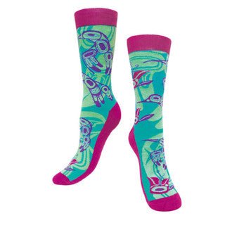 Cotton Blend Art Print Dress Socks - Indigenous Box