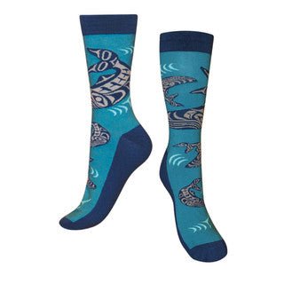Cotton Blend Art Print Dress Socks - Indigenous Box