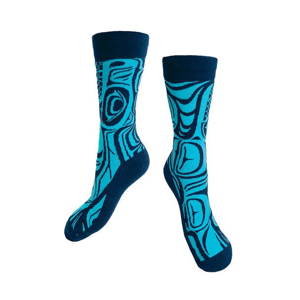 Cotton Blend Art Print Dress Socks - Indigenous Box