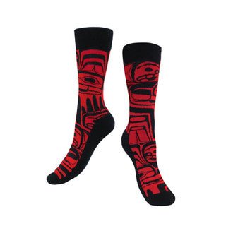 Cotton Blend Art Print Dress Socks - Indigenous Box