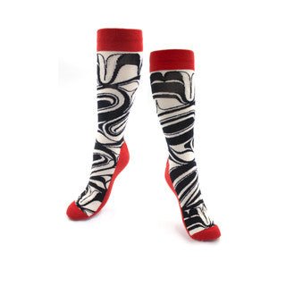 Cotton Blend Art Print Dress Socks - Indigenous Box