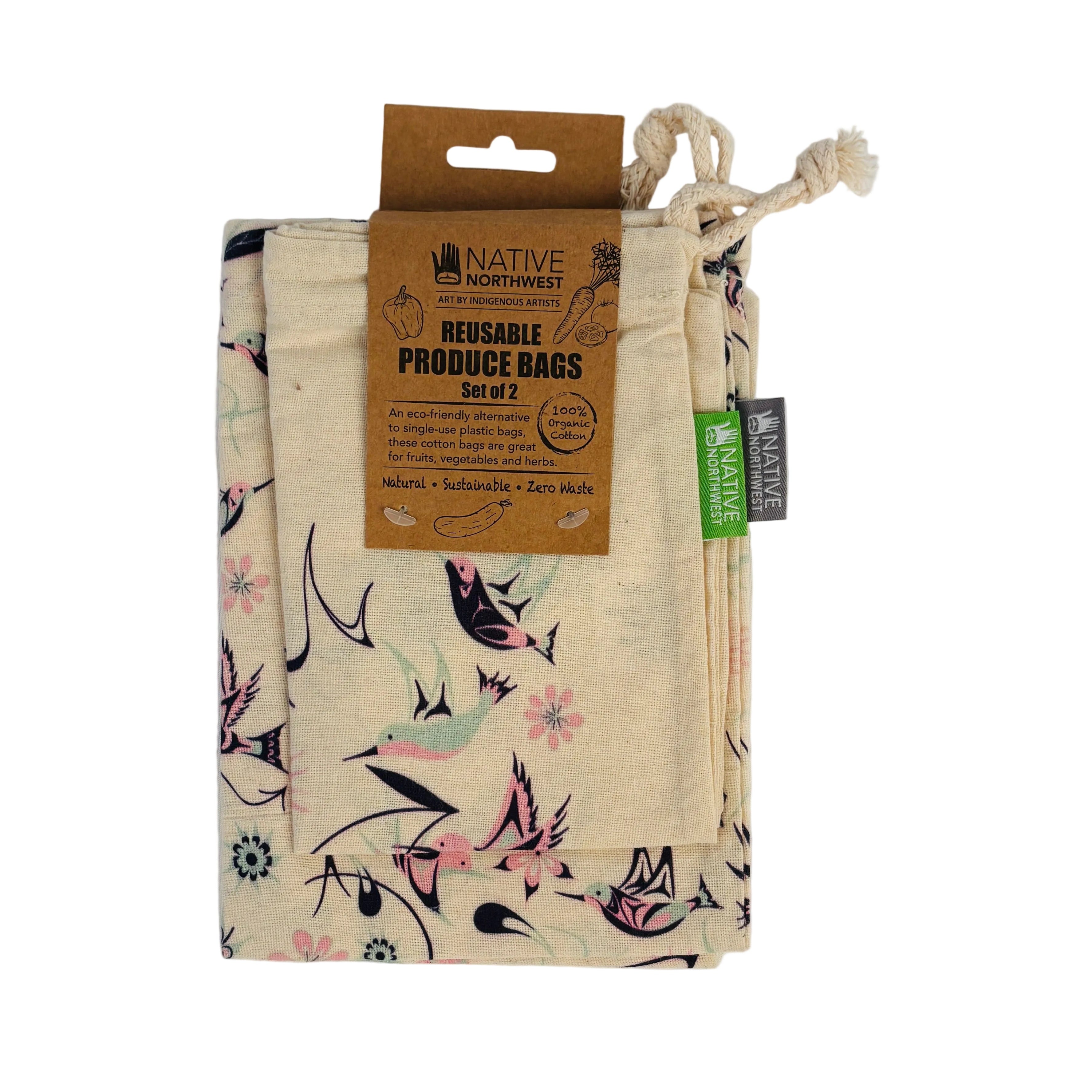 Hummingbirds Reusable Drawstring Bags