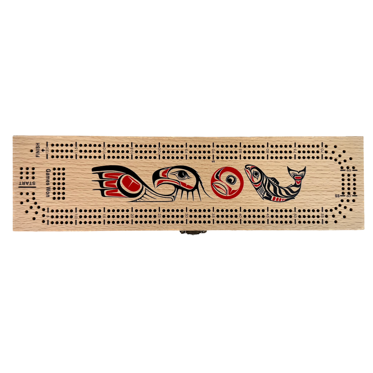 Eagle & Salmon 3-Track Cribbage Board