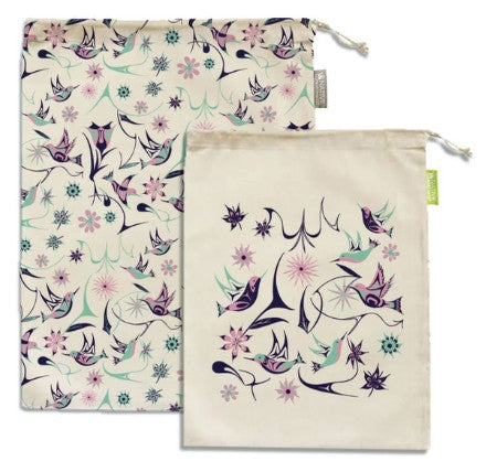 Hummingbirds Reusable Drawstring Bags