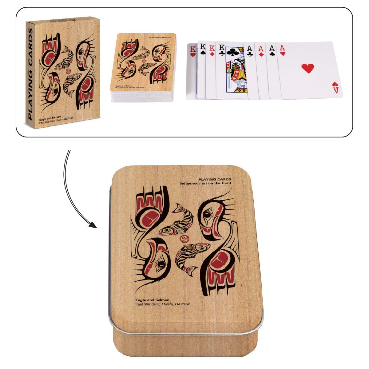 Single Deck Playing Cards featuring work from Various Celebrated Artists - Indigenous Box
