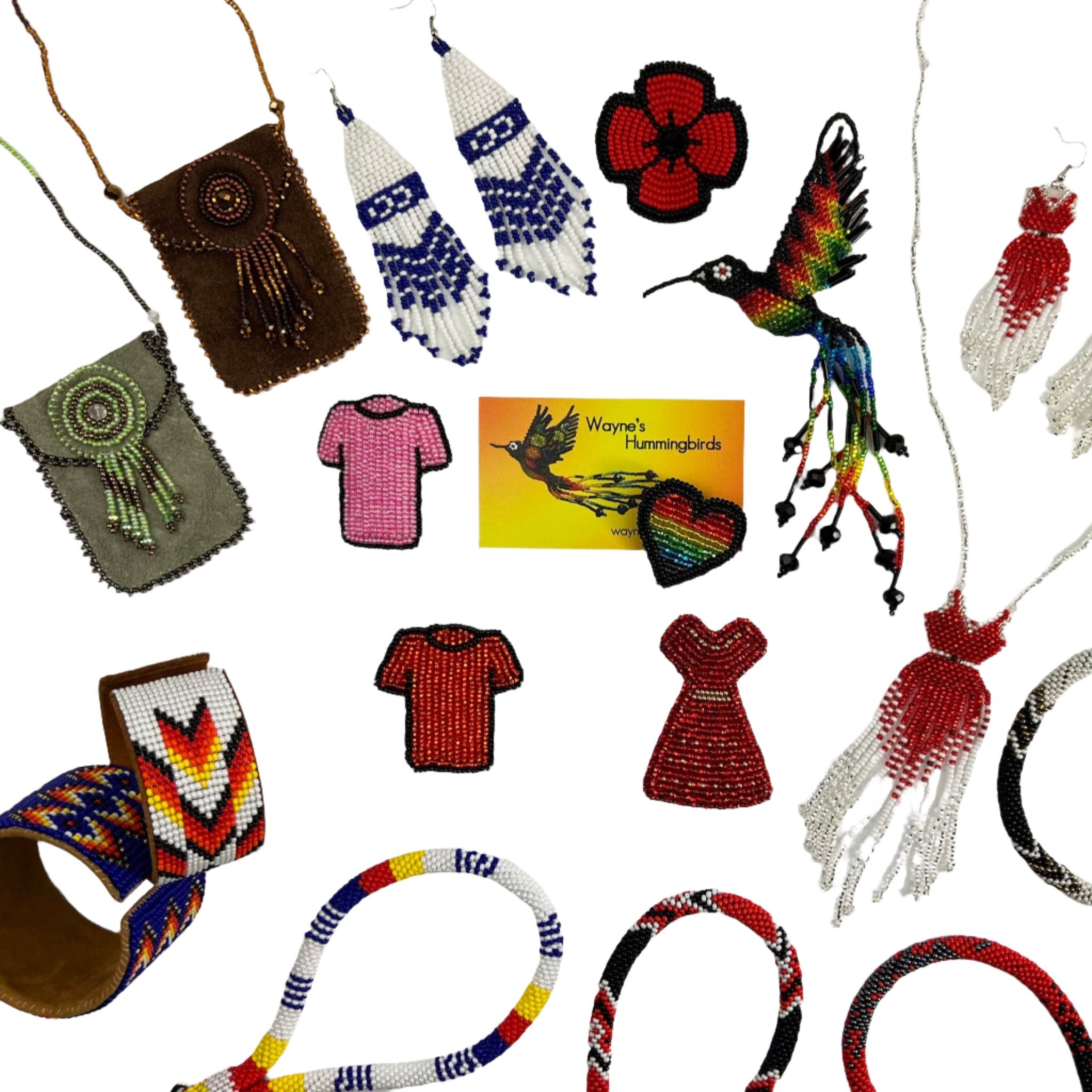 Wayne's Hummingbirds Beaded Art - Indigenous Box