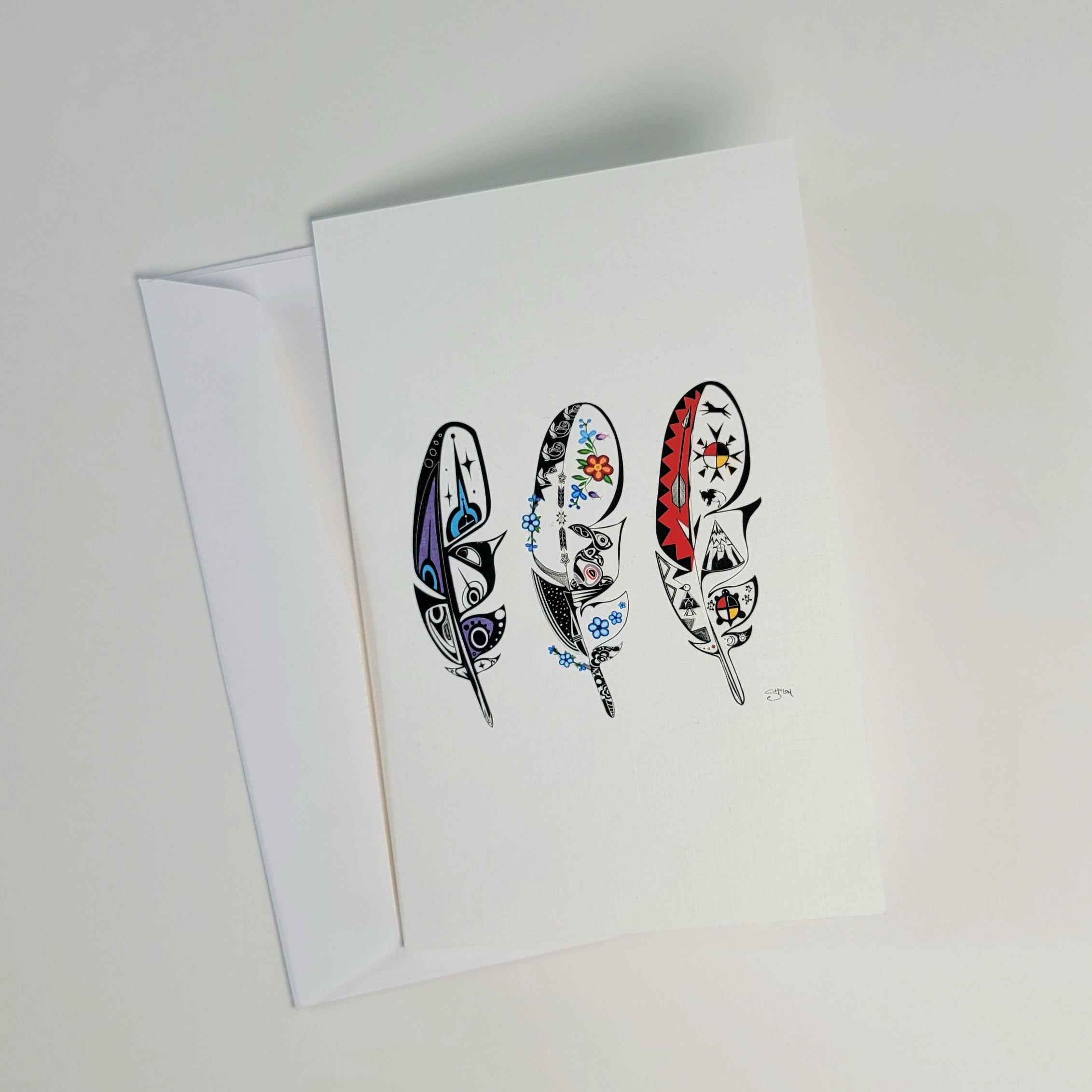 Feather Art Print Card