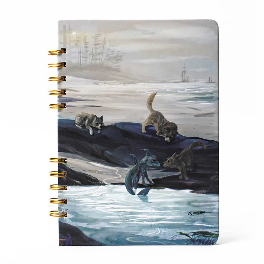 Grid Paper Wolf Pup and Sea Wolf Journal