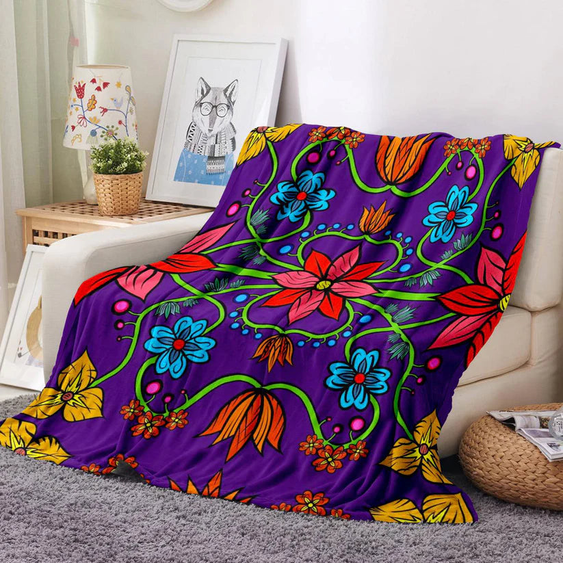 Keya - Floral Throw Blankets
