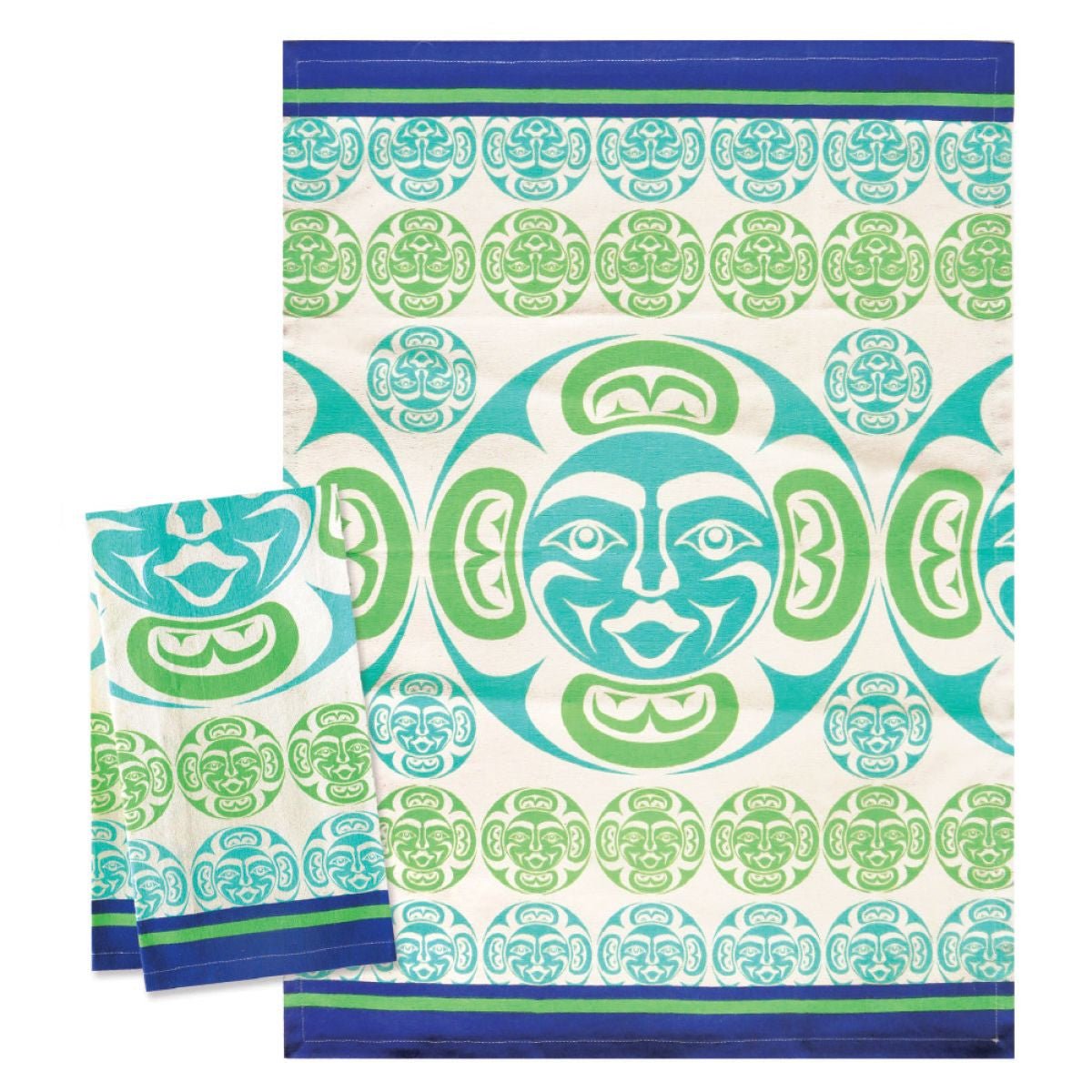 Art Printed Cotton Tea Towel - Indigenous Box