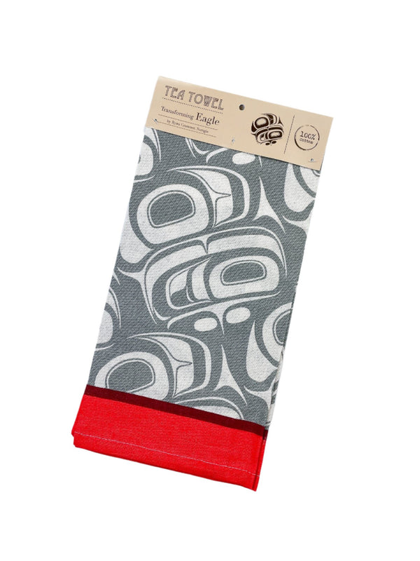 Art Printed Cotton Tea Towel - Indigenous Box