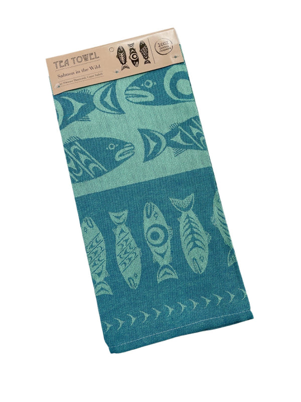 Art Printed Cotton Tea Towel - Indigenous Box