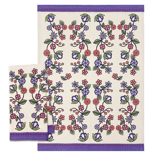 Art Printed Cotton Tea Towel - Indigenous Box