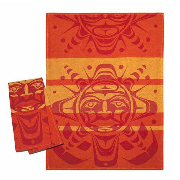 Art Printed Cotton Tea Towel - Indigenous Box
