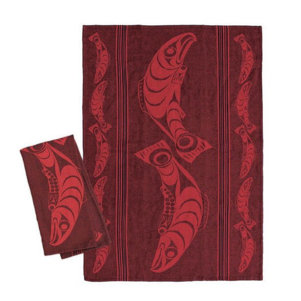 Art Printed Cotton Tea Towel - Indigenous Box