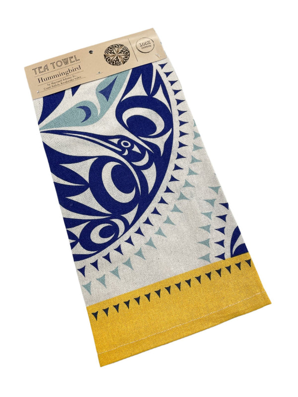 Art Printed Cotton Tea Towel - Indigenous Box