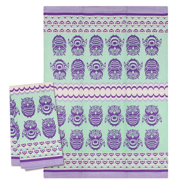 Art Printed Cotton Tea Towel - Indigenous Box