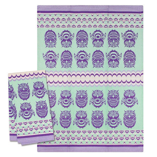 Art Printed Cotton Tea Towel - Indigenous Box