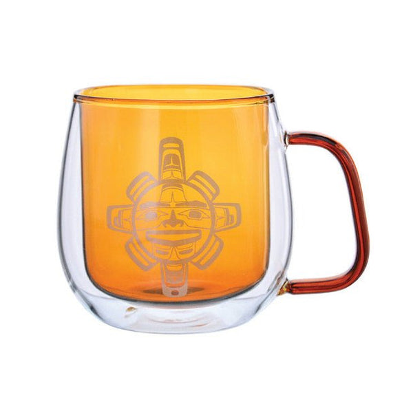 Coloured Double Wall Glass Mugs - Indigenous Box
