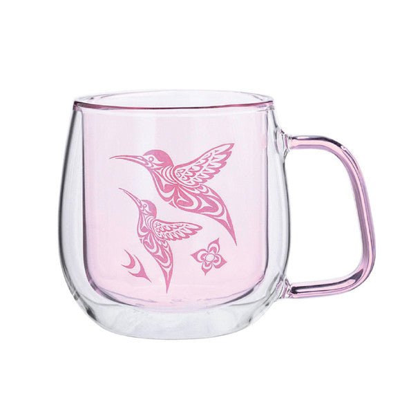 Coloured Double Wall Glass Mugs - Indigenous Box