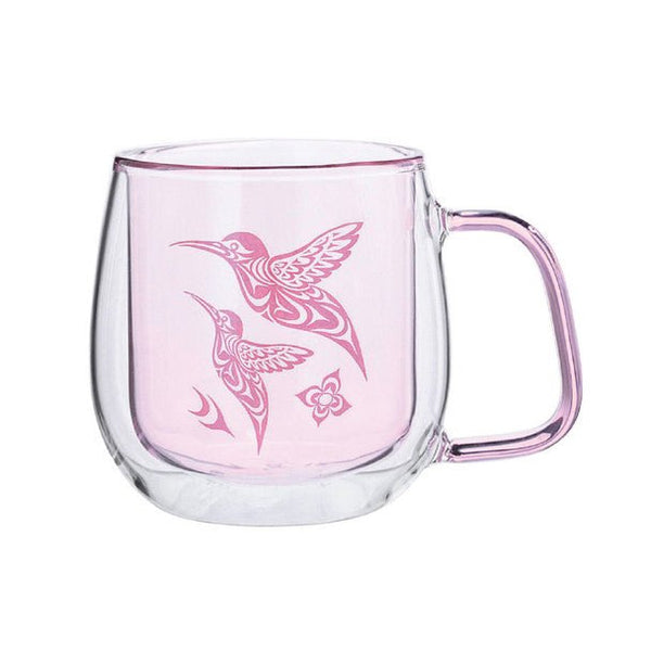 Coloured Double Wall Glass Mugs - Indigenous Box