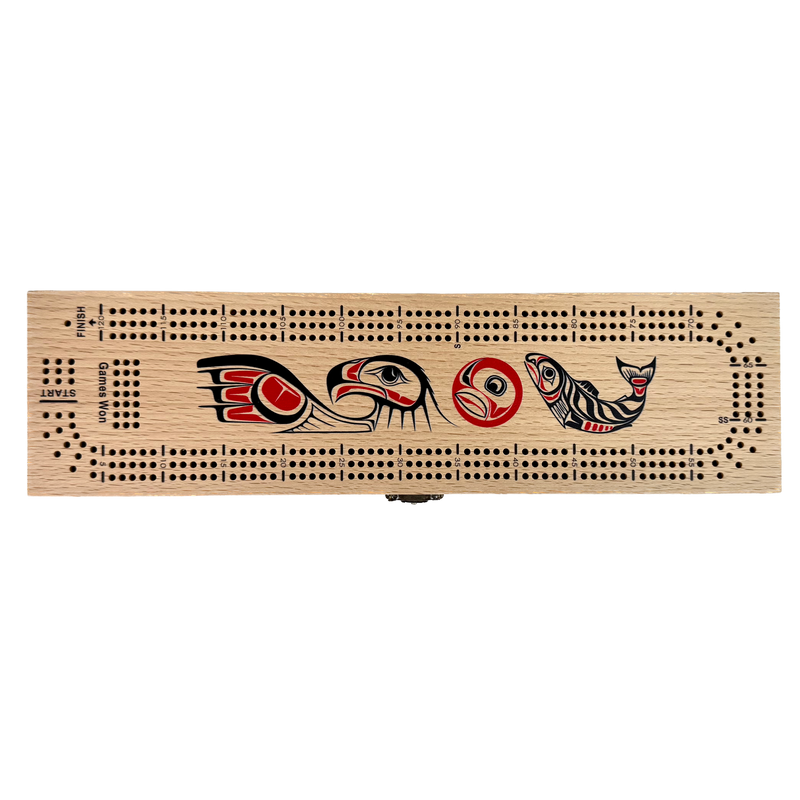 Eagle & Salmon 3-Track Cribbage Board