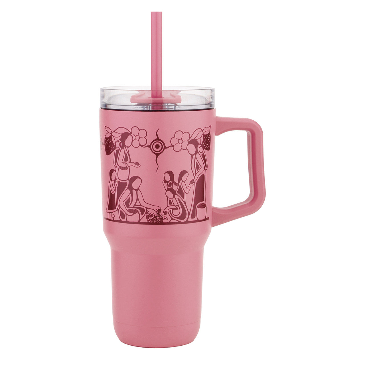 Insulated Tumbler with Straw 32 oz/ Heart Berry Gatherers by Sharifah Marsden