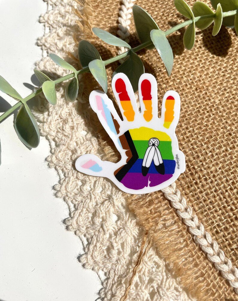 Pride Indigenous Hand Stickers by artbyJFM - Indigenous Box