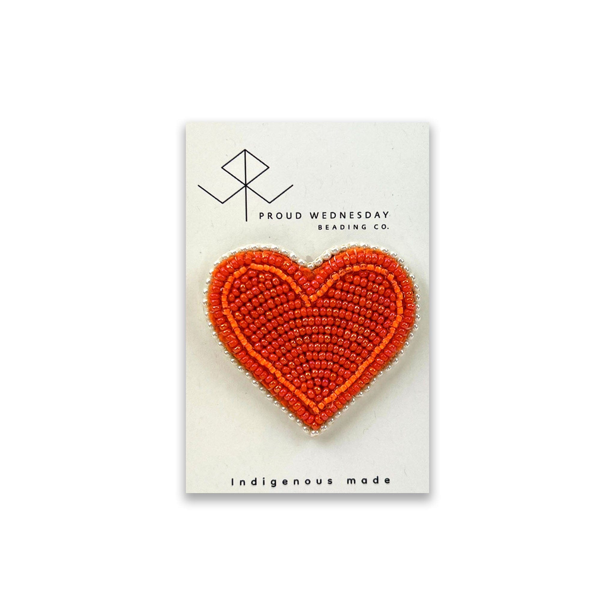 Proud Wednesday Beaded Orange Heart Pin